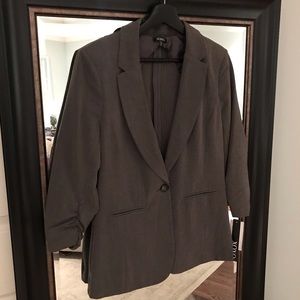 NWT ONE BUTTON GREY BLAZER SIZE XL